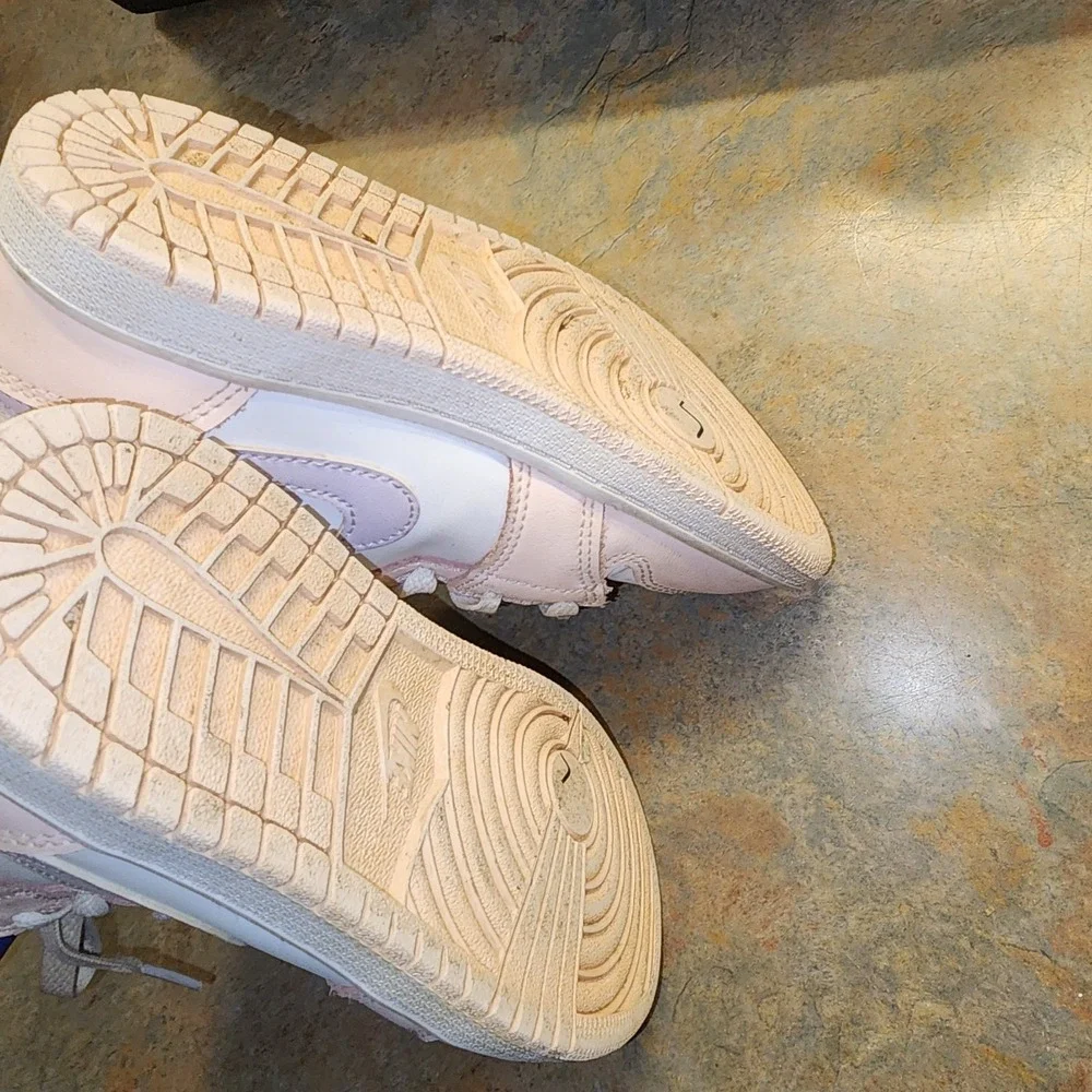 Girls Air Jordan 1 Mid Light Pink/ Purple Wash Size 13.5